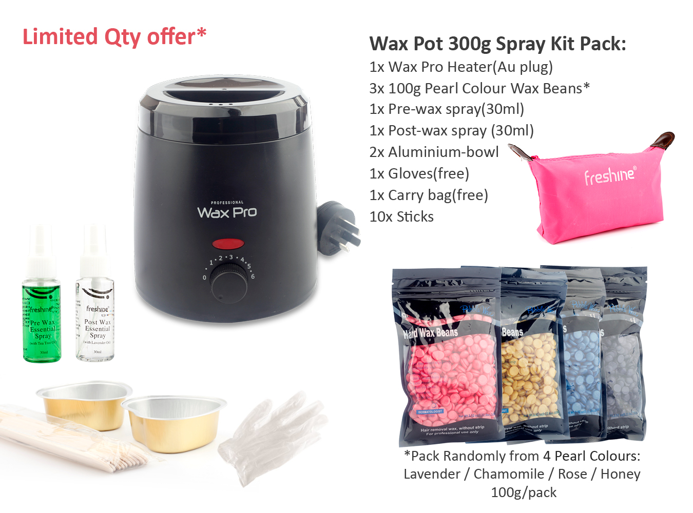 Freshine 300g Pro v2.0 Wax Pot Heater Kit Non Stick Pot Waxing Warmer