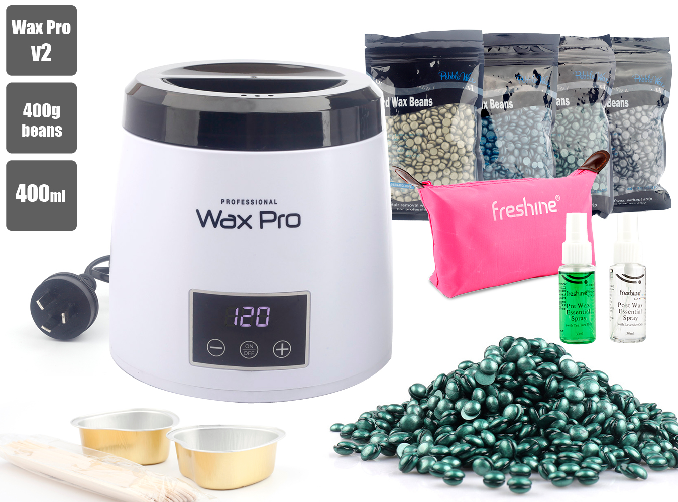 Freshine Freshine Pro Digital Wax Pot Heater 400g Wax Beads Kit Waxing