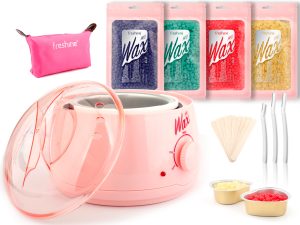 Pro Wax Pot Heater Waxing Kit Warmer 400g Hard Wax Beads Beans Hair Removal Pink