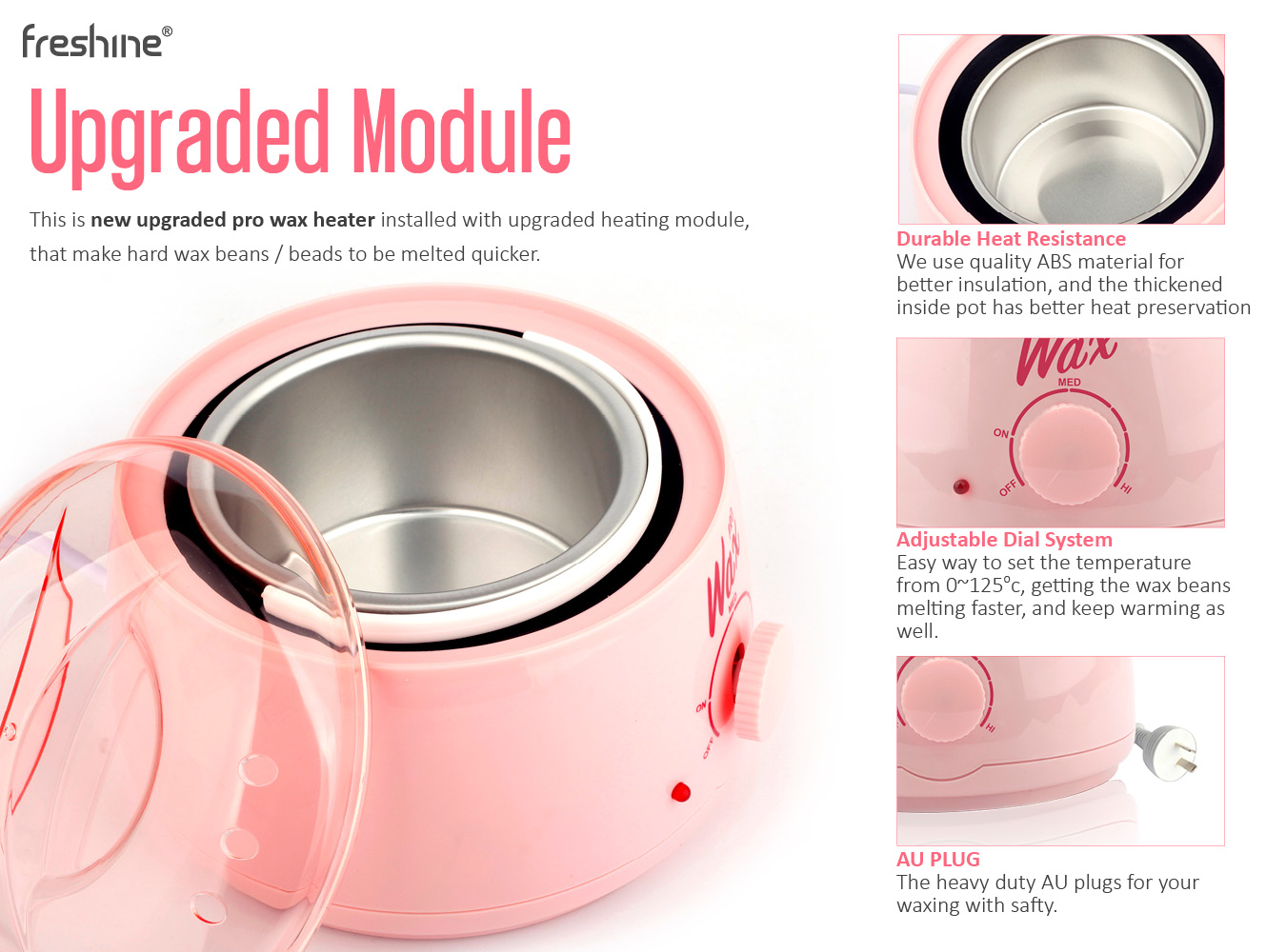 Pro Wax Pot Heater Waxing Kit Warmer 300g Hard Wax Beads Beans Pink - Image 4